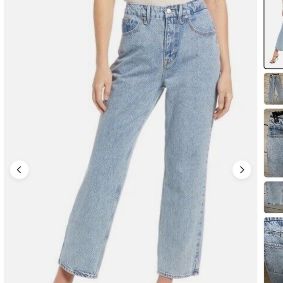 Good American 90s Duster High Rise Cropped Straight Leg Jean - Picture 1 of 6